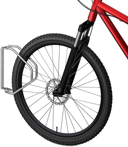 Relaxdays Wall Mounted Carrier 4 Bicycle Parking Brackets Steel 180° Swivel 32.5 x 9 x 29.5 cm Silver, Metal, 4 Supporti