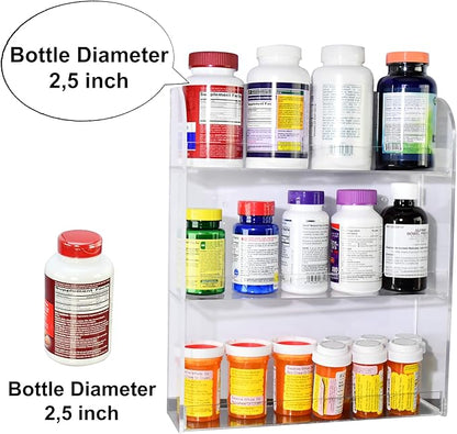 AMT Acrylic Nail Polish Racks for the Wall. CLEAR Nail Polish Display. Essential Oils Organizer. Holds up to 48 Bottles. Plus a Microfiber Cloth for Cleaning Purposes (3 Tier- 48)