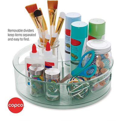 Copco Storage Turntable with Removable Dividers, 12 Inch, Clear