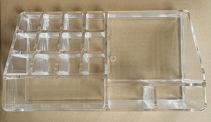 Series Model HZ-05 Acrylic Makeup Organizer, Clear Cosmetic Storage Display, Multi-Compartment Holder for Lipstick, Nail Polish, Brushes