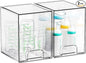 Yieach 7.5" High Stackable Storage Bins,2 Pack Bottle Station and Baby Bottle Storage Organizer for Countertop,Clear Acrylic Drawers for Pacifier,Breast Pump Parts,Storage Containers,Makeup and Lotion