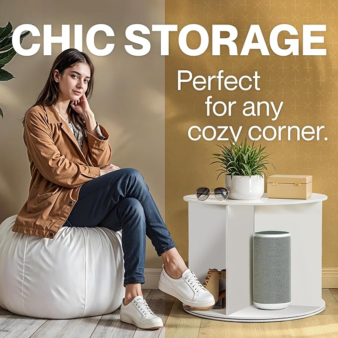 LOFT + IVY 7 Tier Rotating Shoe Rack Tower – 360° Spinning Storage Organizer, Modern Round Shoe Carousel for Closet, Entryway, Bedroom – Space Saving Rotating Lazy Susan Storage Tower