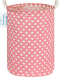 Laundry Basket Canvas Fabric Collapsible Organizer Basket for Storage Bin Toy Bins Gift Baskets Bedroom Clothes Children Nursery Hamper (pink heart)