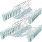 Pants Hangers with Clips 30 Pack, Stackable Space-Saving Skirt Hangers with Adjustable Non-Slip Clips, 360° Swivel Hook, Closet Organizer for Pants, Shorts, Jeans, Blue