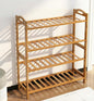 Bamboo Wooden Shoe Rack, Shoe Organizer with Smooth Painted Surface Finishe, Space-Saving Shoe Shelf for Entryway, Living Room, Bedroom (Natural, 4-Tier-27x10x29in)