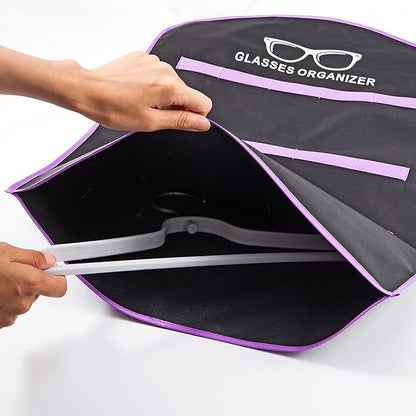 TRIUMPH VISION Hanging Sunglasses Organizers Eyeglasses Holder Stand, 40 Slots Eyeglass Case Eyewear Wall Organizer Multiple Eyeglasses Storage Sunglass Wall Mount Glasses Case Foldable Travel