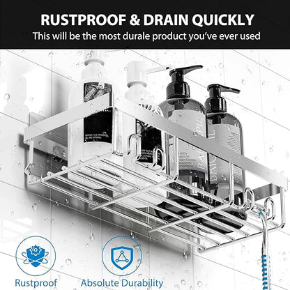 Moforoco Adhesive Shower Caddy Organizer Shelves Rack - 5 Pack Corner Bathroom Storage Organization, Home & Kitchen Decor Inside RV Accessories, Hanging First Apartment Household Camper Essentials