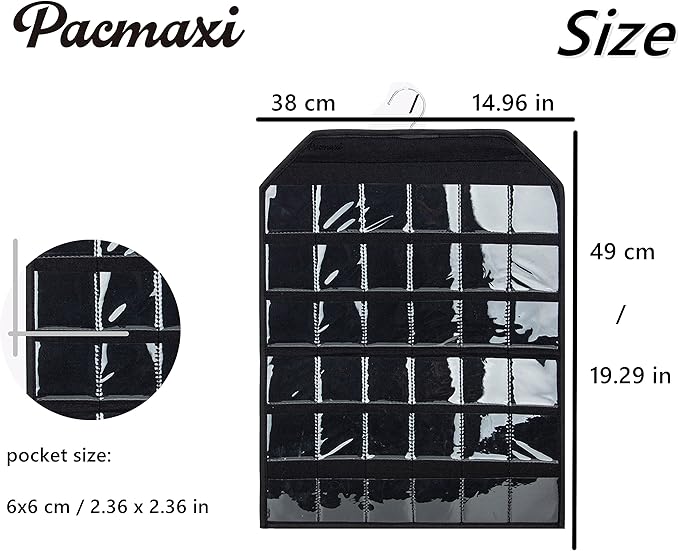 PACMAXI Wall Hanging Badge Button Pins Organizer Display Storage Stand, Enamel Pin Display Holder,hold Up To 36 Pins (Black)