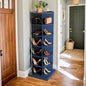 Rotating Shoe Rack Tower, 360-Degree Circular Storage Organizer for Shoes and Handbags, Vertical Space-Saving Cabinet for Entrance Hall, Independent Rotating Shoe Shelf（A-Blue）