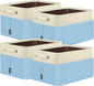 BALEINE 4 Pack Fabric Closet Storage Bins for Shelves, Linen Closet Organizers and Storage, Decorative Baskets for Organizing, Shelf, Clothes, Home, Office (Skyblue, 17''x13''x10.5'')