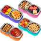 4-Pack Stainless Steel Snack Containers with Lid, Salad Dressing Container To Go, 5.3Oz 2-Compartment Small Condiment Container with Leak Proof Silicone Lid, Perfect Size Reusable Sauce Cup Snack Box