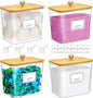 Lifewit Laundry Pods Container with Lid, Dryer Sheet Holder, Room Organization Storage for Coffee Pods Kcup Washing Powder, Scent Booster Beads, 2600 ml/0.7gal，Natural,4 Pcs