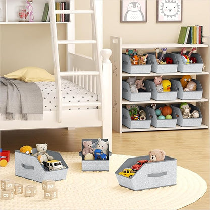 Homsorout Large Closet Storage Cubes - Closet Storage Bins with Dual Handles for Clothes, Towels, Toys, Shelf Organizer Bins for Bedroom, Nursery, Shelves, Small Spaces, Ant Light Gray, 4 Pack