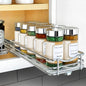 LYNK PROFESSIONAL® Pull Out Spice Organization for Cabinets - 4-3/8 inch Wide – Spice Rack for Inside Cabinets, Slide Out Spice Rack Organizer for cabinet – Pull Out Spice Rack, Sliding 1 Tier Chrome