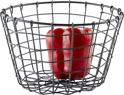 G.E.T. Round Heavy-Duty Iron Wire Utility Storage Basket for Pantry, Storage and More, 8" x 5"