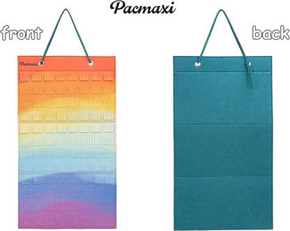 PACMAXI Hanging Brooch Pin Organizer, Display Pins Storage Case, Brooch Collection Storage Holder, Holds Up to 96 Pins.(Not Include Any Accessories) (S-96 Slots, Colorful, Small)