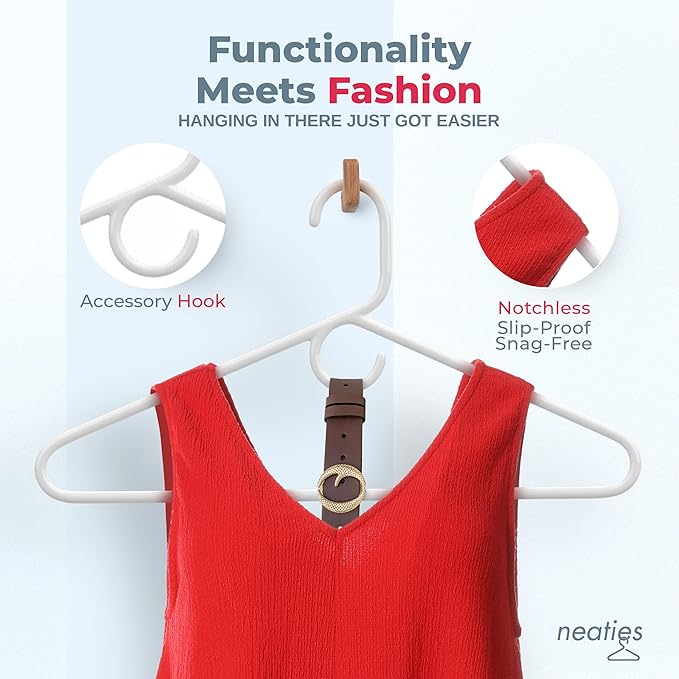 Super Heavy Duty Clothes Hangers 20 Pack (24 Count) – Made in the USA - 10lb Capacity, Thick Plastic Hangers for Pants, Coats, Jackets, Jeans and Adult Clothing – Gray