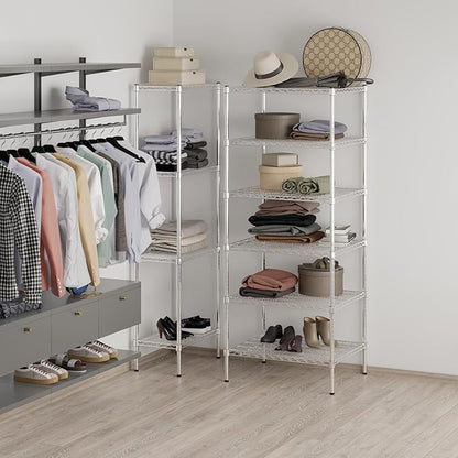 24" Deep x 30" Wide x 74" Height Wire Shelving Kit | 6-Tier | NSF Commercial Storage Rack Unit
