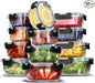 EATEX 24pc Glass Storage Containers with Lids, 12 Set Glass Food Storage Containers with 12 Airtight Lids, Pantry Kitchen Meal Prep Containers for Lunch, Freezer Storage Containers, Oven Safe