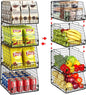 Jakyitvi 4 Pack XXL Stackable Wire Storage Basket, Extra Large Capacity Pantry Organizer and Storage, Muti-Purpose for Fruit Vegetable Basket & Toy Bin & Snack Organizer