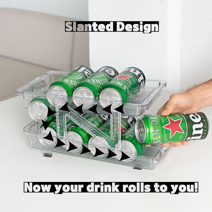 GAROOD Expandable Soda Can Organizer – Drink Organizer for Fridge, Soda Can Organizer for Refrigerator, Can Dispenser for Fridge, Pantry Can Organizer & Canned Food Organizer Storage - ONE PACK
