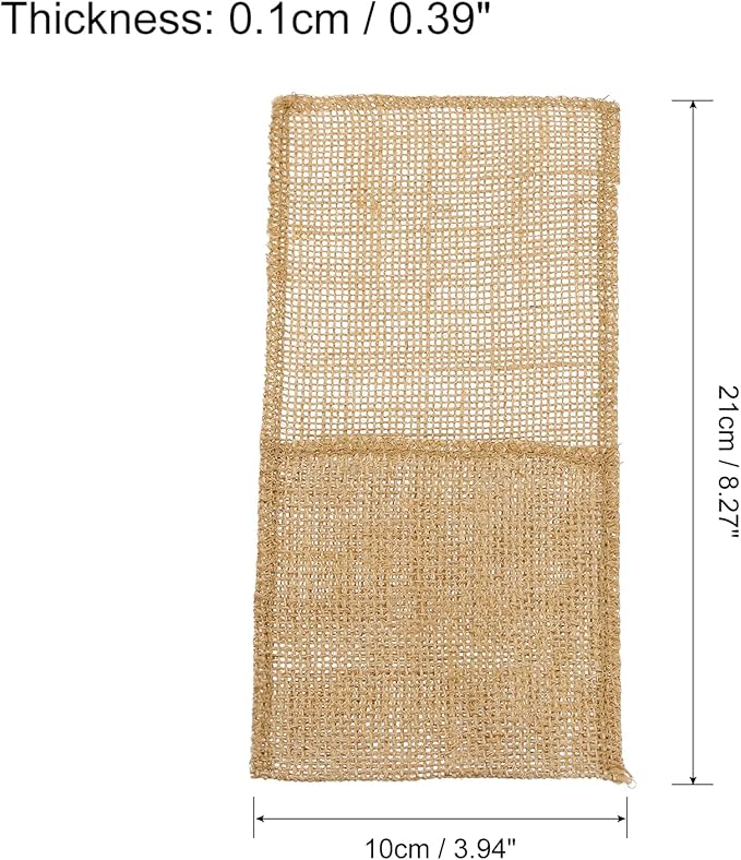 uxcell Burlap Lace Utensil Holders, 10Pcs Knife Forks Napkin Silverware Holder Bag Cutlery Pouch for Wedding Party Decoration