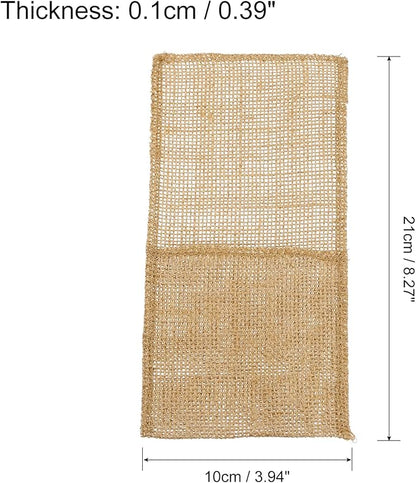 uxcell Burlap Lace Utensil Holders, 20Pcs Knife Forks Napkin Silverware Holder Bag Cutlery Pouch for Wedding Party Decoration