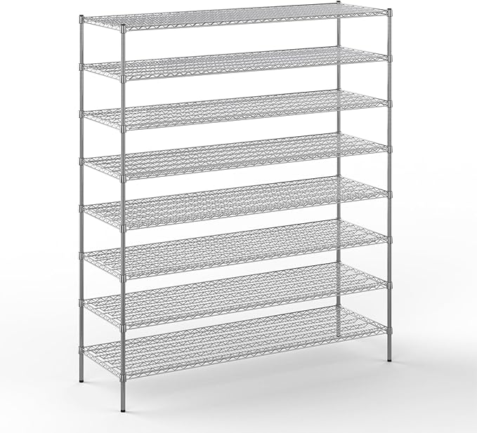 24" Deep x 72" Wide x 86" Height Wire Shelving Kit | 8-Tier | NSF Commercial Storage Rack Unit