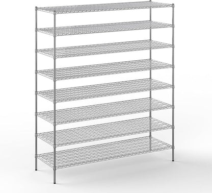 24" Deep x 72" Wide x 86" Height Wire Shelving Kit | 8-Tier | NSF Commercial Storage Rack Unit