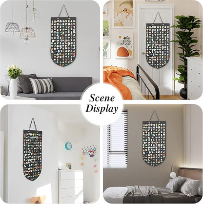 PACMAXI Hanging Brooch Pin Organizer, Display Pins Storage Case, Brooch Collection Storage Holder, Holds Up to 96 Pins.(Not Include Any Accessories) (Black, Small)