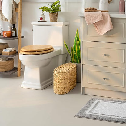GRANNY SAYS Toilet Paper Storage Basket with Lid and Handle, Decorative Toilet Paper Holder, Waterproof Bathroom Organizers and Storage, Wicker Basket for Bathroom Storage