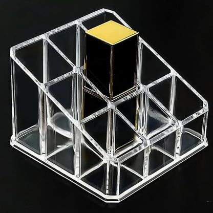 Sooyee Acrylic Lipstick Case - Lipstick Holder & Cosmetic Organizer With 9 Spaces - Clear
