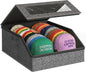 Hat Storage for Baseball Caps, Holds up to 24 Caps, Stackable Hat Organizer for Closet, Dustproof Hat Box with Clear Window, Hollow Board Support & 2 Handles, Flip-Top Access (Charcoal Gray)