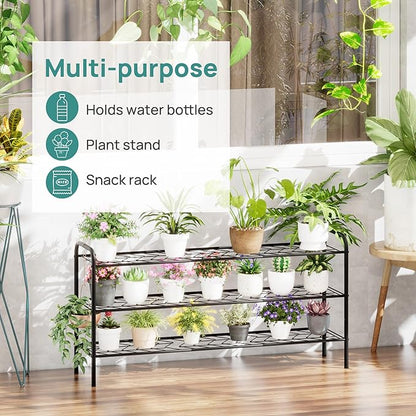 viewcare Long Shoe Rack for Closet, 3-Tier Extra Long Shoe Rack for Entryway & Garage, Sturdy Metal Construction, Shoe Organizer Holds 15-18 Pairs