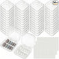 AceOrbit Press on Nail Boxes with 180 Pcs Adhesive Double Sided Tape Acrylic Press on Nail Packaging Cases Transparent Storage Case Organizer for Display Art Salon Supplies(Clear,48 Pcs)