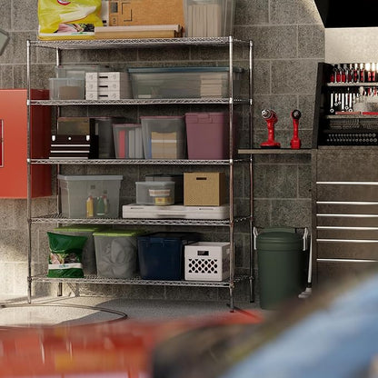 24" Deep x 60" Wide x 74" Height Wire Shelving Kit | 5-Tier | NSF Commercial Storage Rack Unit