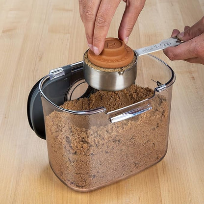 ProKeeper+ by Progressive International Clear Plastic Airtight Food Baker's Kitchen Storage Organization Container Canister Set with Magnetic Accessories (Brown Sugar 1.4-Quart)
