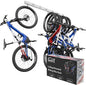 USA Based Ceiling Bike Rack Garage Storage Mount, Bicycle Hanger For Up To 6 Bikes, Sliding 51" Heavy Duty Hook Racks With Padded Hanging Mounts, Hooks Hangers (White, 3 Rails - 6 Hooks)