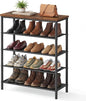 SONGMICS HOME 5-Tier Shoe Rack, Free Standing Shoe Storage Organizer, 12 x 29.7 x 36 Inches, Metal Frame with Top Surface for Closet Entryway, Rustic Brown and Black
