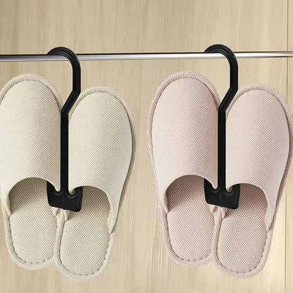 Ciieeo 20pcs Black Plastic Shoe Hooks for Hanging Sandals and Slippers, Shoe Drying Rack Hangers for Home and Retail Storage Organizer