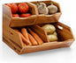 HOLANA Acacia Wood Potato and Onion Storage Bin, Potato Storage, Pantry Baskets, Vegetable Storage, Onion and Potato Storage Bins, Wooden Pantry Bins, Stackable Potato Bins (Patent Pending)
