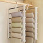 SEVEN LUCKY LIGHT 6 Tier Vertical Pants Hangers Space Saving Set of 2, Cloud Ladder Design Holds 12+ Pants, Leggings Organizers for Apartment & Small Wardrobe Storage, Dorm Room Essentials