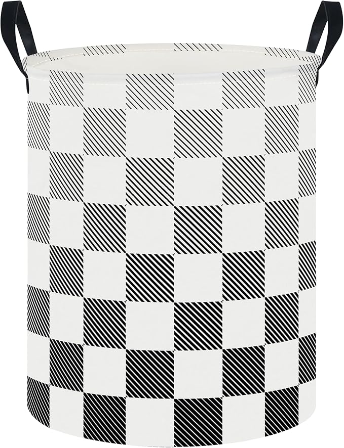 CLOCOR Large Laundry Basket,Waterproof Nursery Hamper,Collapsible Fabric Storage Container,Room Decor,Gift Basket（Gradient Grid