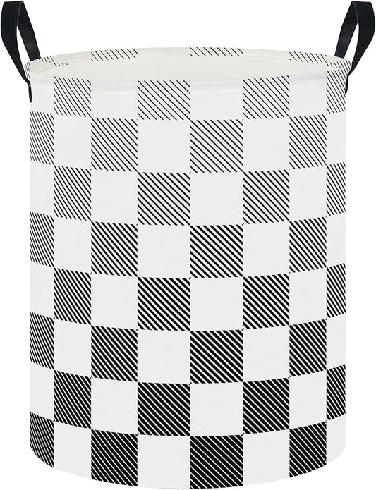 CLOCOR Large Laundry Basket,Waterproof Nursery Hamper,Collapsible Fabric Storage Container,Room Decor,Gift Basket（Gradient Grid