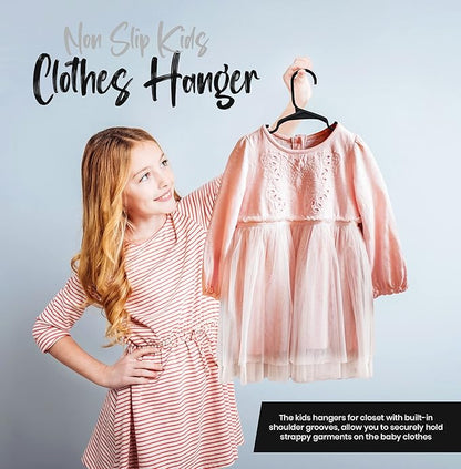 Utopia Home 20 Pack Kids Hangers - 11.5 Inch Plastic Baby Hangers for Closet - Childrens Hanger for Clothes & Infant Hanger for Closet - for Everyday Standard Use (Black)