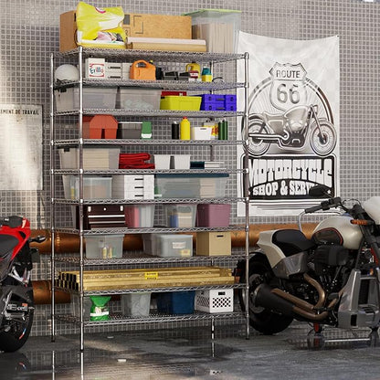 24" Deep x 54" Wide x 86" Height Wire Shelving Kit | 10-Tier | NSF Commercial Storage Rack Unit