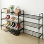 3-Tler Shoe Rack Organlzer, Rustproof lron, Spaclous Shoe Storage Shelf for Closet or Entryway, Fits Sneakers & Slippers, Black