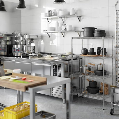 18" Deep x 30" Wide x 54" Height Wire Shelving Kit | 4-Tier | NSF Commercial Storage Rack Unit