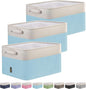 BALEINE 3 Pack Fabric Closet Storage Bins for Shelves, Linen Closet Organizers and Storage, Decorative Baskets for Organizing, Shelf, Clothes, Home, Office (Skyblue, 15''x11''x9.5'')