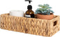 StorageWorks Water Hyacinth Basket for Toilet Paper, Wicker Baskets for Storage with Built-in Handles, 14 ¼"L x 6 ½"W x 3 ¾"H